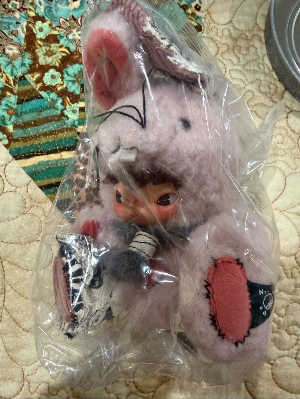 Hirono Little Hare Plush Doll Pendant, Hirono with Bunny Costume open